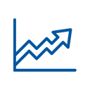 Icon of a graph with arrows pointing up