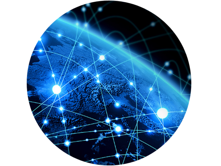 Partial view of the communication network spanning the entire Earth
