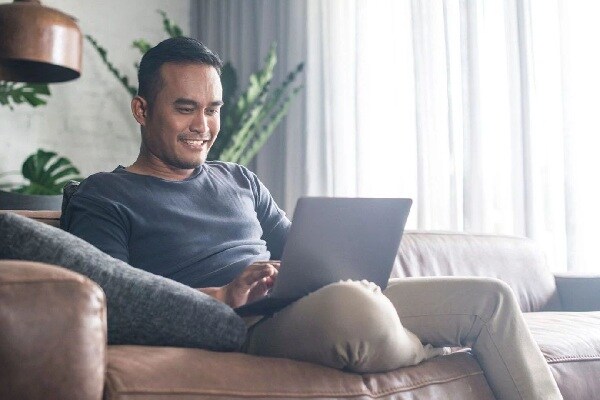 A man working on a Laptop